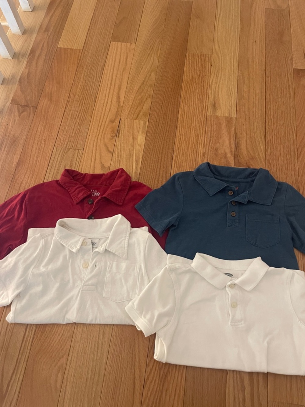 Old Navy Kids Polo Shirts - Red, Navy & White Set of 4